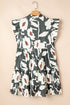 Bohemian Floral Print Flutter Sleeve Button Detail Ruffled Hem Mini Dress